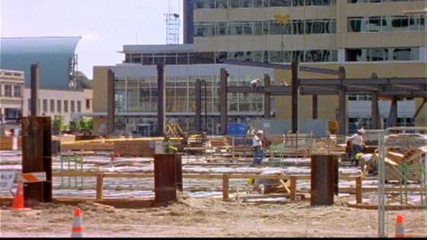 Construction workers timelapse ground level Stock Footage 145799691