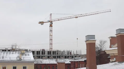 Construction workers on the top level of building site Stock-Footage 146033683