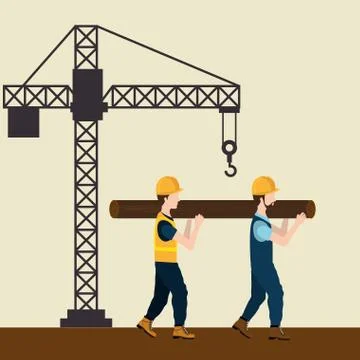 Construction workers with under construction icons Stock Illustration