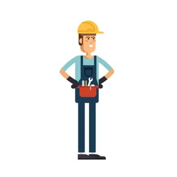 Construction workers vector flat characters Stock Illustration