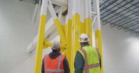 Construction Workers in Warehouse Stock Footage 229654060