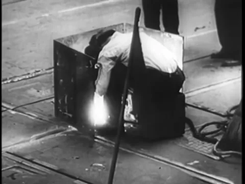 Construction workers at work, New York City ,1930s Video stock 260250582