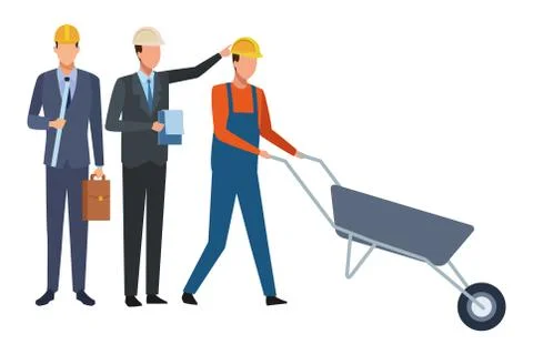 Construction workers workers tools Stock Illustration