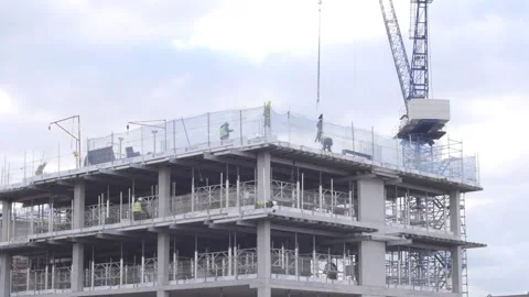 Construction Workers Working On A Building Stock Footage 150758224