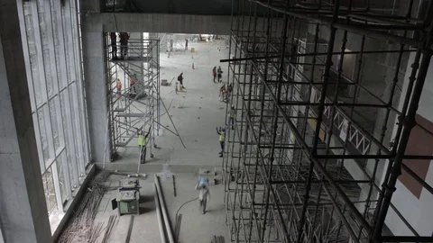 Construction Workers Working On a Building Site - Time lapse Vídeo Stock 72492417