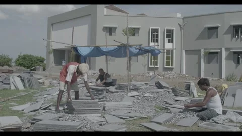 Construction Workers Working Stock Footage 300333936