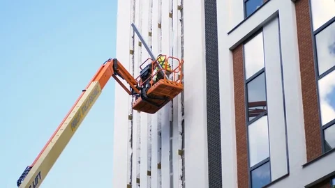 Construction workers working on High building Stock-Footage 78077070