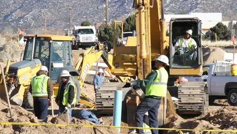 Construction Workers at Worksite Stock Footage 1005577