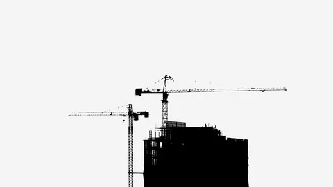 Construction working black silhouette isolated on white background Stock Footage 88689703