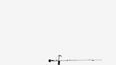 Construction working black silhouette isolated on white background Stock Footage 88690012
