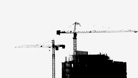 Construction working black silhouette isolated on white background Stock Footage 88691137