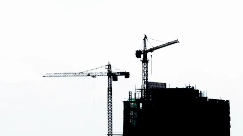 Construction working black silhouette isolated on white background Stock Footage 88691233