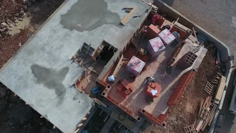 Construction works aerial Stock Footage 143860482