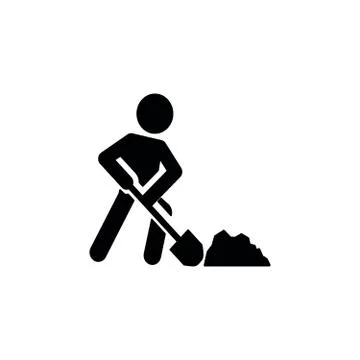 Construction works circle background icon, isolated on white background. Stock Illustration