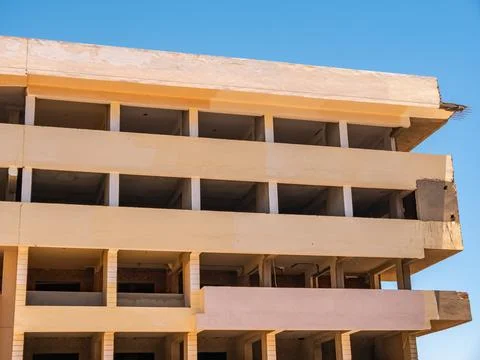 Construction works. Construction of buildings using modern technologies. Stock-Fotos