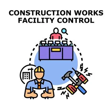 Construction works facility control process management Stock Illustration