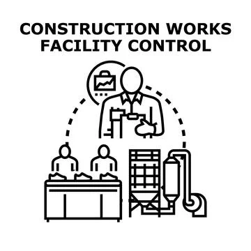Construction works facility control process management Stock Illustration