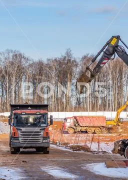 Construction of the zero cycle of the new residential complex 'in the forest Stock Photos