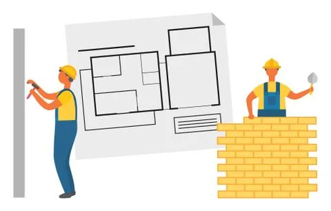 Construction Zone, Building Project, Repair Vector Ilustración de archivo