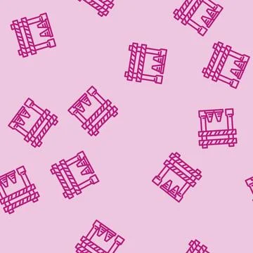 Construction zone highway road line vector seamless pattern Stock Illustration