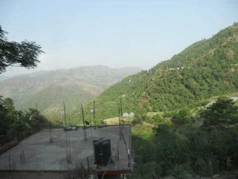 A construction zone in the mountains Stock Photos