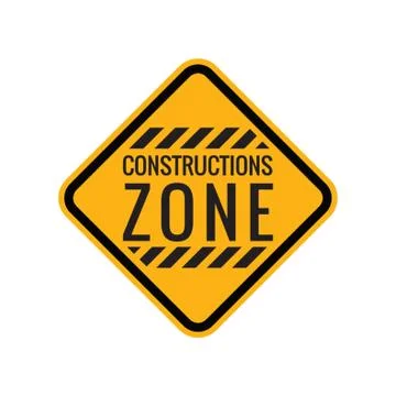 Construction zone sign Stock Illustration