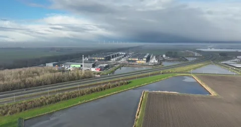 Constructiong and building of a new large scale big data center. Artifical Stock Footage 258779081