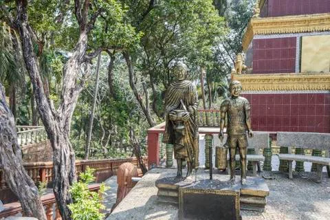 Constructions around the Buddhist temple Wat Leu Sihanoukville Cambodia Stock Photos