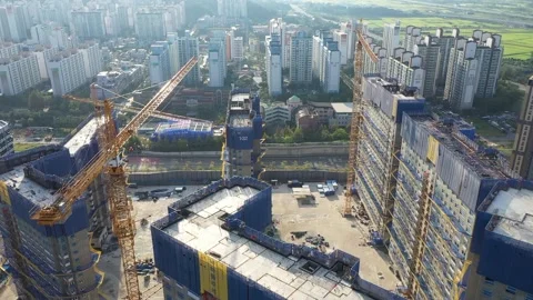Constructions Development Site Aerial Video. Stock-Footage 161456723