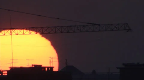 Constructions on sunrise Stock Footage 33242849