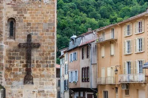 Constructions in the Villa de Foix. Ariege France Stock Photos