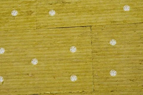 Construction.Thermal insulation panel on wall Stock Photos