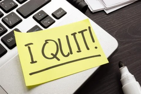 Constructive dismissal concept. Piece of paper with words I quit job. Stock Photos