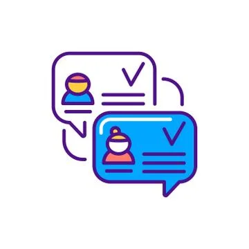 Constructive feedback color line icon. Soft skills. Pictogram for web, mobile Stock Illustration