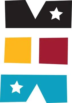 Constructivist Shape Blocks and Star Vector Illustration. Stock Illustration
