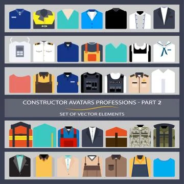 Constructor avatars professions - Part 2. Set of vector elements. Stock Illustration