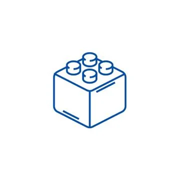 Constructor bricks line icon concept. Constructor bricks flat vector symbol Stock Illustration