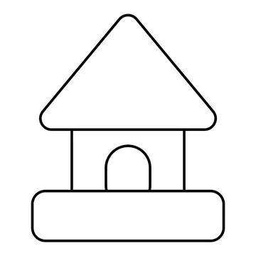 Constructor build house childrens day icon line Illustrazione stock