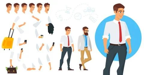 Constructor of businessman character Stock Illustration