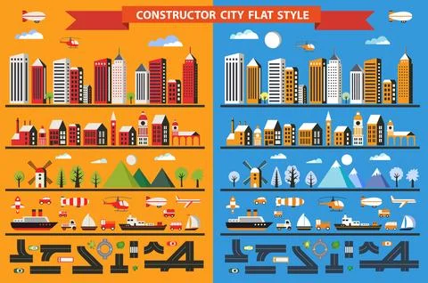 Constructor city Ilustración de archivo