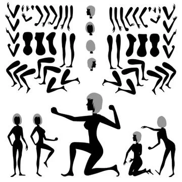 Constructor to create variety of poses Stock Illustration