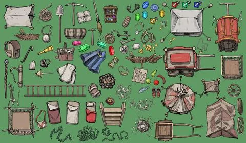 A constructor for creating game cards for board games such as dungeons and dr Stockillustratie