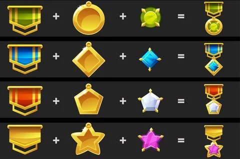 Constructor with details for medals for the game. Stock Illustration