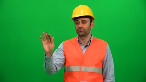 Constructor Engineer Explain Reporter Look Sideways Communication Activity Stock Footage 88652665