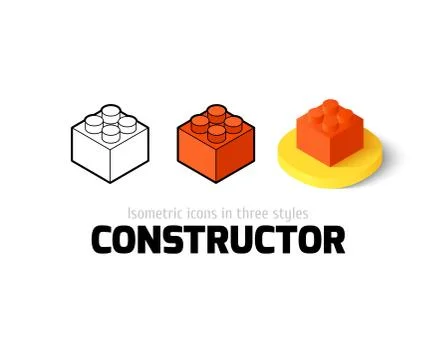 Constructor icon in different style Illustrazione stock