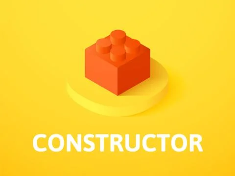 Constructor isometric icon, isolated on color background Stock Illustration