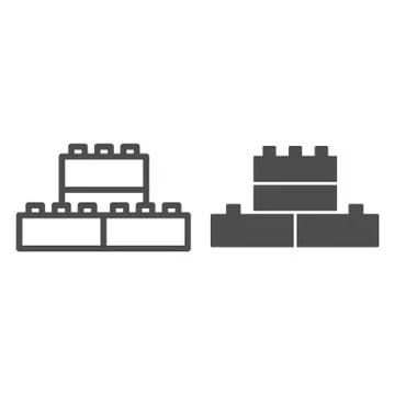 Constructor line and solid icon, Kids toys concept, Building kit sign on white Stock Illustration