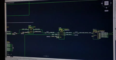 A constructor making a construction plan in a construction program Video stock 45438864