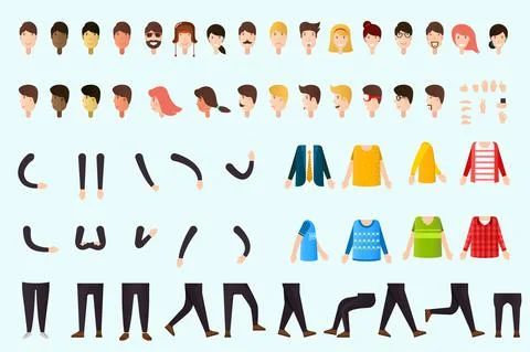 Constructor of people body. Stock Illustration