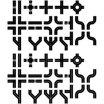 Constructor roads set Stock Illustration